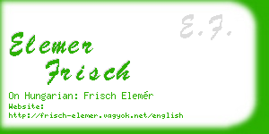 elemer frisch business card